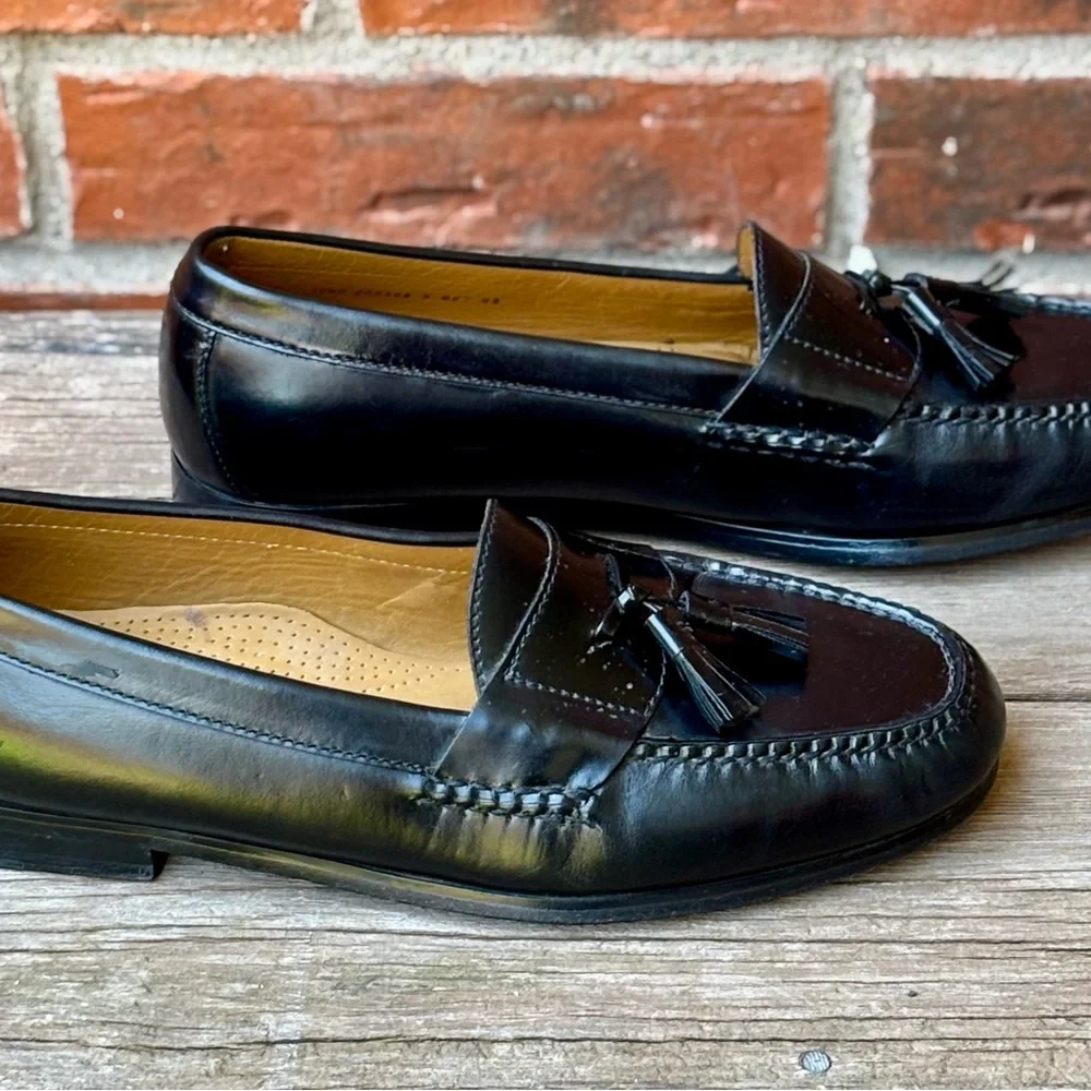 Cole Haan Mens Tassel Comfort Leather Black Loafers Shoes 10.5D - Picture 6 of 8